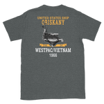 USS Oriskany (CVA-34) 1966 WESTPAC/VIETNAM Short-Sleeve Unisex T-Shirt – back view, heather