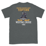 USS Yorktown (CVS-10) 1960 WESTPAC Short-Sleeve Unisex T-Shirt – back view, heather