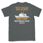 USS San Jacinto (CG-56) 2002-03 Deployment Short-Sleeve T-Shirt – back view, heather