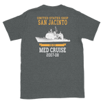 USS San Jacinto (CG-56) 2007-08 Deployment Short-Sleeve T-Shirt – back view, heather