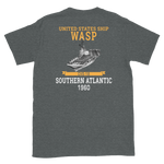 USS Wasp (CVS-18) 1960 S. ATLANTIC Short-Sleeve Unisex T-Shirt – back view, heather