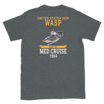 USS Wasp (CVS-18) 1964 MED Short-Sleeve Unisex T-Shirt – back view, heather