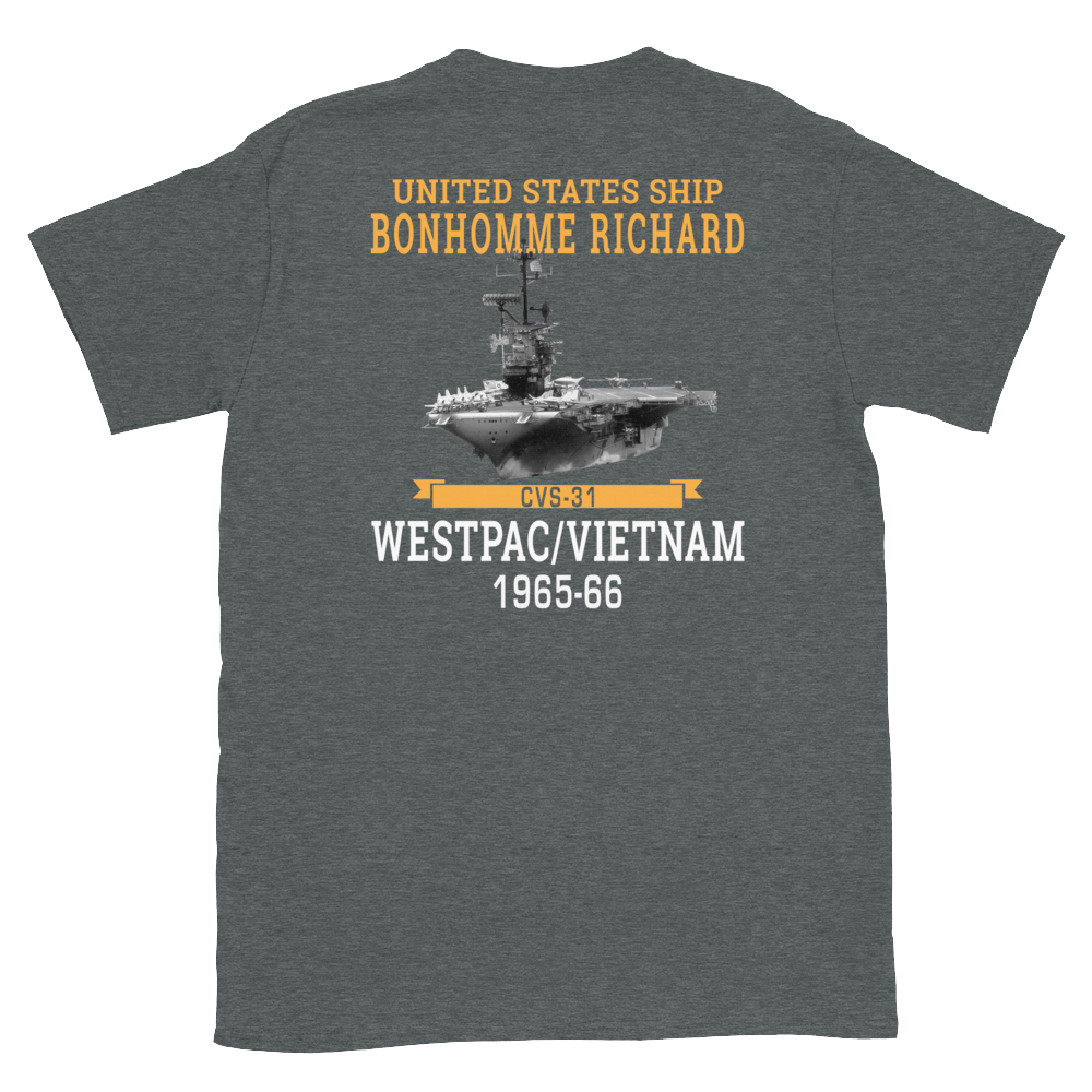 USS Bonhomme Richard (CVS-31) 1965-66 WESTPAC/VIETNAM Short-Sleeve Unisex T-Shirt