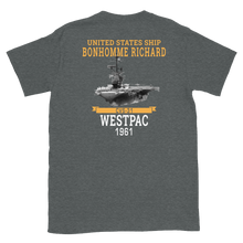Load image into Gallery viewer, USS Bonhomme Richard (CVS-31) 1961 WESTPAC Short-Sleeve Unisex T-Shirt