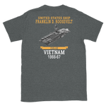 USS Franklin D. Roosevelt (CVA-42) 1966-67 VIETNAM T-Shirt – back view, heather