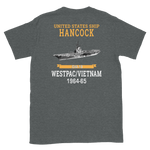 USS Hancock (CVA-19) 1964-65 WESTPAC/VIETNAM Short-Sleeve Unisex T-Shirt – back view, heather