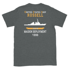 Load image into Gallery viewer, USS Russell (DDG-59) 1996 MAIDEN DEPLOYMENT Short-Sleeve Unisex T-Shirt