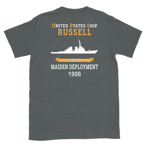 USS Russell (DDG-59) 1996 MAIDEN DEPLOYMENT Short-Sleeve Unisex T-Shirt