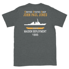 Load image into Gallery viewer, USS John Paul Jones (DDG-53) 1995 MAIDEN DEPLOYMENT Short-Sleeve Unisex T-Shirt