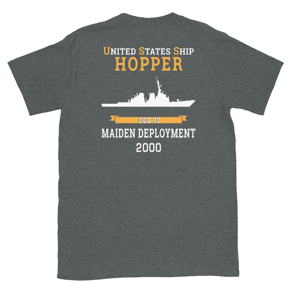 USS Hopper (DDG-70) 2000 MAIDEN DEPLOYMENT Short-Sleeve Unisex T-Shirt