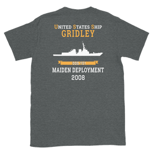 USS Gridley (DDG-101) 2008 MAIDEN DEPLOYMENT Short-Sleeve Unisex T-Shirt
