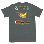 USS Blue Ridge (LCC-19) 1990-91 ODS/S Cruise Shirt – back view, heather