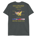 USS Chicago (CG-11) 1976 WESTPAC T-Shirt – back view, heather