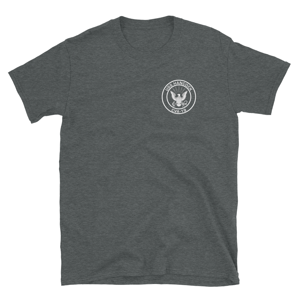 USS Hancock (CVA-19) 1970-71 WESTPAC/VIETNAM Short-Sleeve Unisex T-Shirt – front view, heather