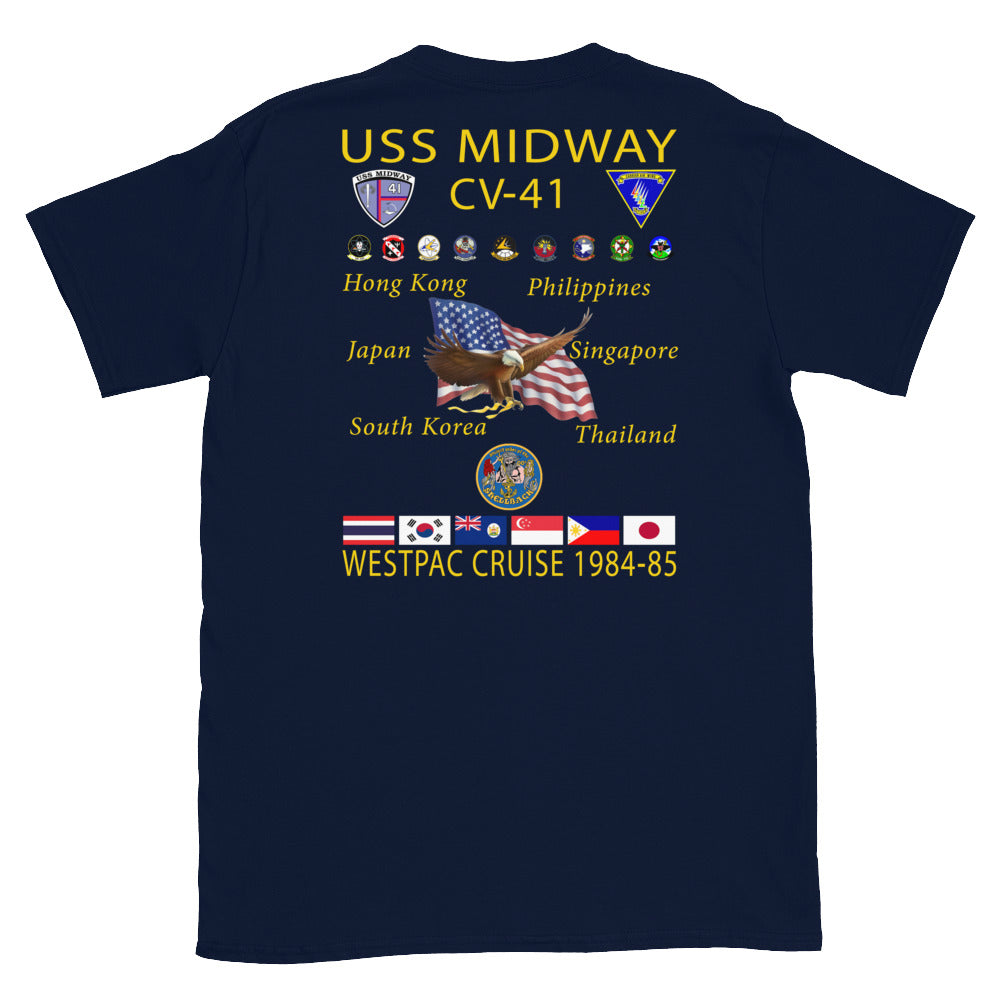 USS Midway (CV-41) 1984-85 Cruise Shirt – navy
