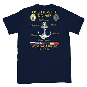 USS Hewitt (DD-966) 1989-90 Cruise Shirt – navy