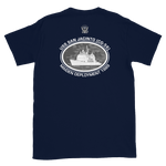 USS San Jacinto (CG-56) 1989 Deployment Short-Sleeve T-Shirt – back view, navy