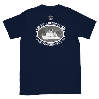 USS San Jacinto (CG-56) 1989 Deployment Short-Sleeve T-Shirt – back view, navy