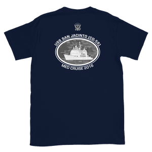 USS San Jacinto (CG-56) 2016 Deployment Short-Sleeve T-Shirt – back view, navy