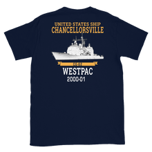 Load image into Gallery viewer, USS Chancellorsville (CG-62) 2000-01 WESTPAC Short-Sleeve T-Shirt