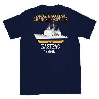 USS Chancellorsville (CG-62) 1996-97 EASTPAC Short-Sleeve T-Shirt – back view, navy