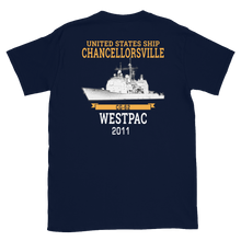 Load image into Gallery viewer, USS Chancellorsville (CG-62) 2011 WESTPAC Short-Sleeve T-Shirt