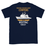 USS Cowpens (CG-63) 1996-97 WESTPAC Short-Sleeve T-Shirt – back view, navy