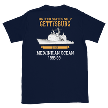 Load image into Gallery viewer, USS Gettysburg (CG-64) 1998-99 MED/IO Short-Sleeve T-Shirt