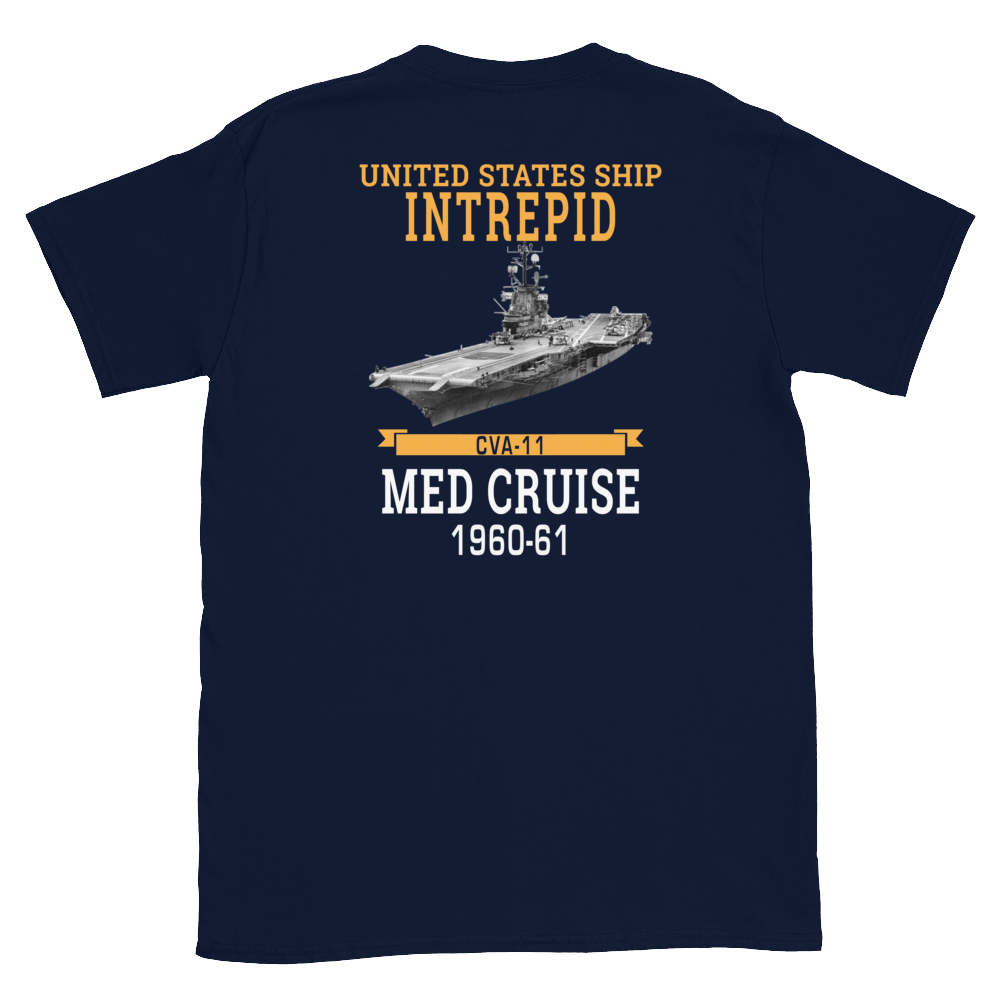 USS Intrepid (CVA-11) 1960-61 WESTPAC Short-Sleeve T-Shirt – back view, navy