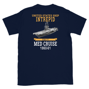 USS Intrepid (CVA-11) 1960-61 WESTPAC Short-Sleeve T-Shirt – back view, navy