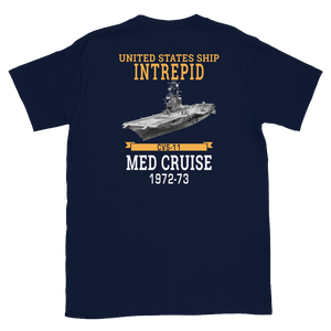 USS Intrepid (CVS-11) 1972-73 MED Short-Sleeve T-Shirt – back view, navy