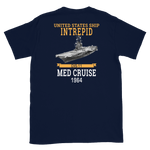 USS Intrepid (CVS-11) 1964 MED Short-Sleeve T-Shirt – back view, navy