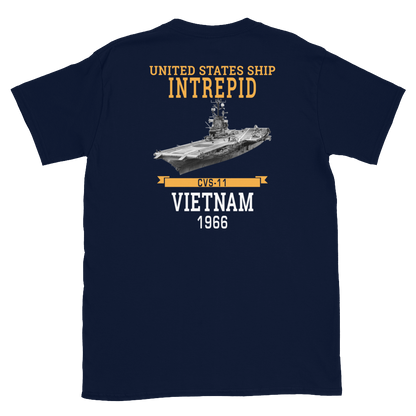 USS Intrepid (CVS-11) 1966 Vietnam Short-Sleeve T-Shirt – back view, navy