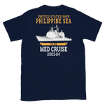 USS Philippine Sea (CG-58) 2003-04 Short-Sleeve Unisex T-Shirt – back view, navy