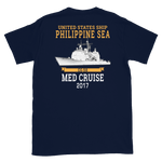 USS Philippine Sea (CG-58) 2017 Short-Sleeve Unisex T-Shirt – back view, navy