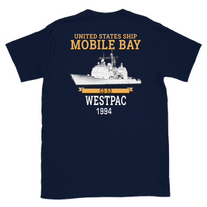 USS Mobile Bay (CG-53) 1994 Deployment Short-Sleeve T-Shirt – back view, navy