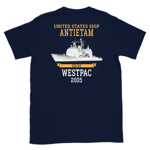 USS Antietam (CG-54) 2005 Deployment Short-Sleeve T-Shirt – back view, navy