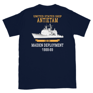 USS Antietam (CG-54) 1988-89 Maiden Deployment Short-Sleeve T-Shirt