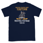 USS Yorktown (CVS-10) 1964-65 WESTPAC/VIETNAM Short-Sleeve Unisex T-Shirt – back view, navy