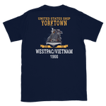 USS Yorktown (CVS-10) 1966 WESTPAC/VIETNAM Short-Sleeve Unisex T-Shirt – back view, navy