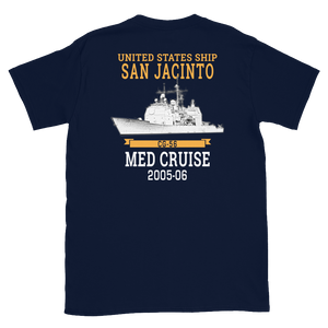 USS San Jacinto (CG-56) 2005-06 Deployment Short-Sleeve T-Shirt – back view, navy