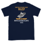 USS Wasp (CVS-18) 1970 N. & EASTERN ATLANTIC Short-Sleeve Unisex T-Shirt – back view, navy