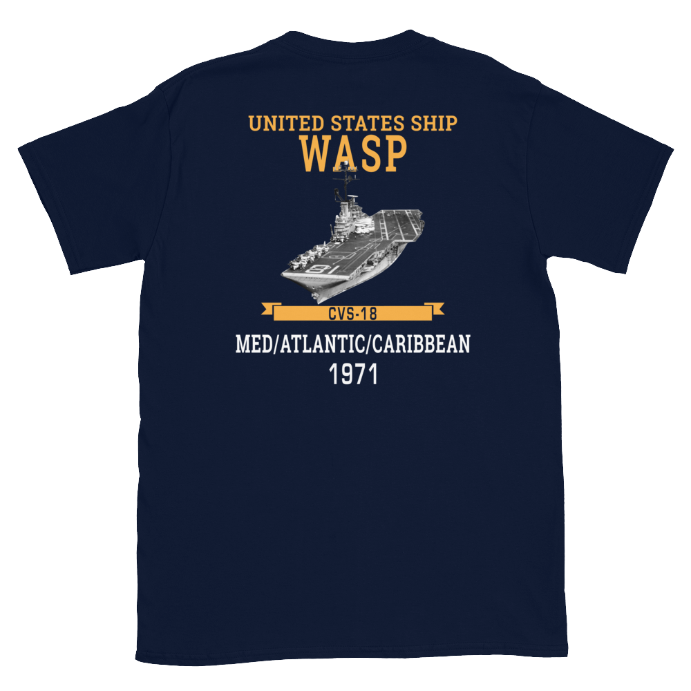 USS Wasp (CVS-18) 1971 MED/ATLANTIC/CARIBBEAN Short-Sleeve Unisex T-Shirt