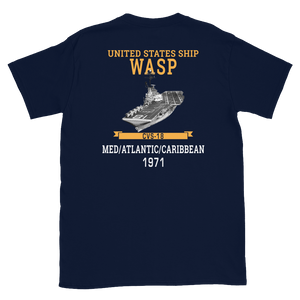 USS Wasp (CVS-18) 1971 MED/ATLANTIC/CARIBBEAN Short-Sleeve Unisex T-Shirt