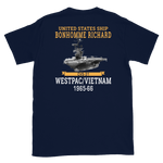 USS Bonhomme Richard (CVS-31) 1965-66 WESTPAC/VIETNAM Short-Sleeve Unisex T-Shirt – back view, navy