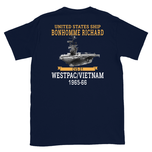 USS Bonhomme Richard (CVS-31) 1965-66 WESTPAC/VIETNAM Short-Sleeve Unisex T-Shirt