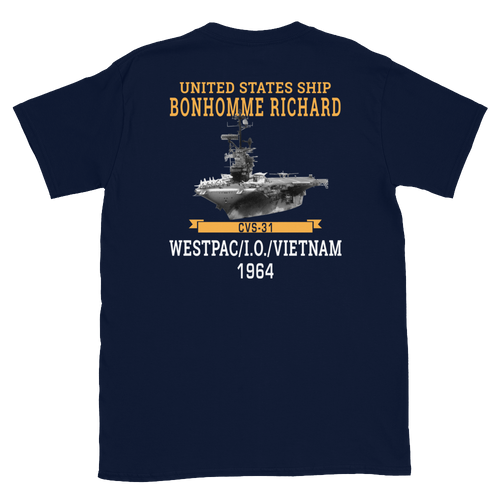 USS Bonhomme Richard (CVS-31) 1964 WESTPAC/VIETNAM Short-Sleeve Unisex T-Shirt