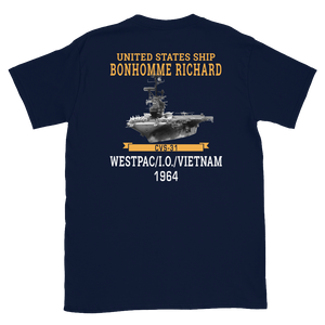 USS Bonhomme Richard (CVS-31) 1964 WESTPAC/VIETNAM Short-Sleeve Unisex T-Shirt