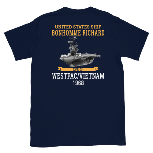 USS Bonhomme Richard (CVS-31) 1968 WESTPAC/VIETNAM Short-Sleeve Unisex T-Shirt