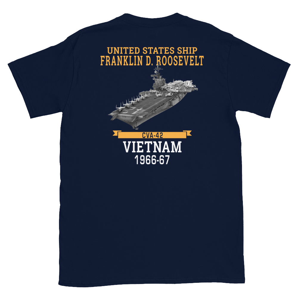 USS Franklin D. Roosevelt (CVA-42) 1966-67 VIETNAM T-Shirt – back view, navy
